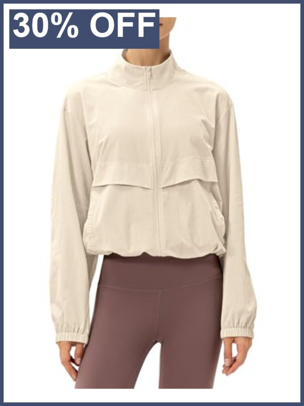 Women's Lightweight Athletic Jacket Sun Protection Cropped Windbreaker